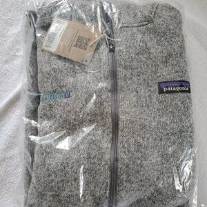 NIP Patagonia Better Sweater Birch White Full Zip Fleece Jacket Wmn L Liquid IV
